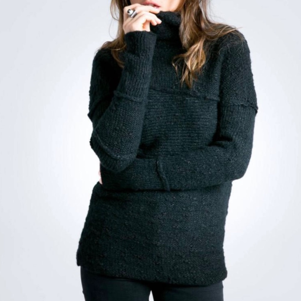 Black Marcellamoda high neck sweater. Hand made